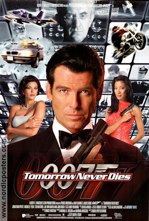 Tomorrow Never Dies 1997 movie poster Pierce Brosnan Jonathan Pryce Michelle Yeoh Roger Spottiswoode