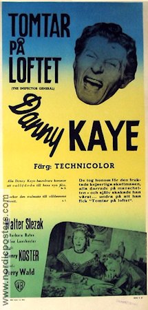 The Inspector General 1949 movie poster Danny Kaye Walter Slezak Barbara Bates Henry Koster Musicals