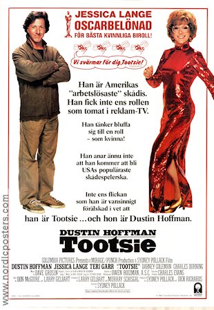 Tootsie 1982 movie poster Dustin Hoffman Jessica Lange Teri Garr Sydney Pollack