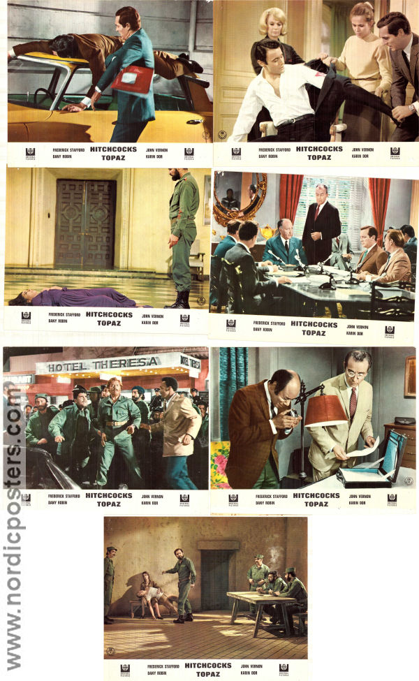 Topaz 1969 lobby card set Frederick Stafford Dany Robin John Vernon Alfred Hitchcock