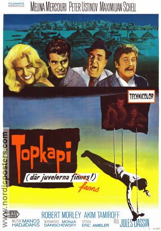 Topkapi 1964 movie poster Melina Mercouri Peter Ustinov Maximilian Schell Jules Dassin