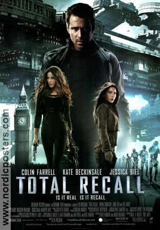 Total Recall 2012 movie poster Colin Farrell Bokeem Woodbine Bryan Cranston Len Wiseman