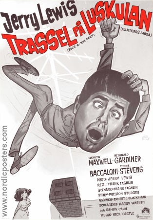 Trassel på luskulan 1958 poster Jerry Lewis Marilyn Maxwell Connie Stevens Frank Tashlin Barn Musikaler