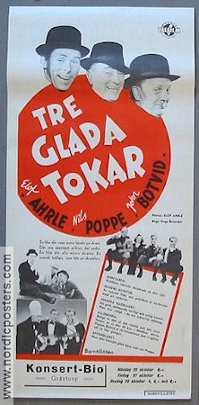 Tre glada tokar 1942 movie poster Elof Ahrle Nils Poppe John Botvid