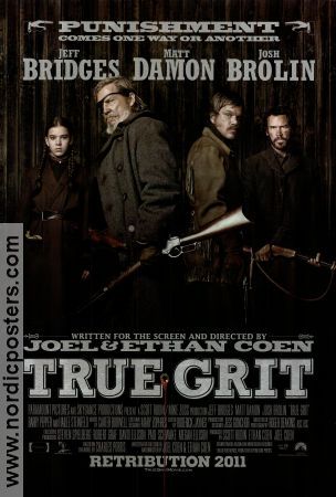 True Grit 2010 poster Jeff Bridges Matt Damon Josh Brolin Joel Ethan Coen