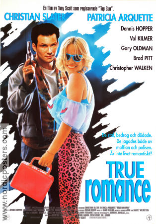 True Romance 1993 movie poster Christian Slater Patricia Arquette Dennis Hopper Tony Scott Cult movies