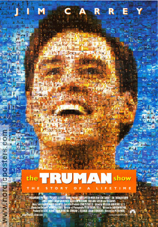 The Truman Show 1998 movie poster Jim Carrey Ed Harris Laura Linney Peter Weir