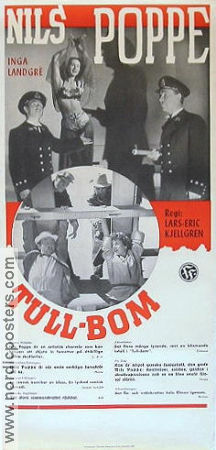 Tull-Bom 1951 movie poster Nils Poppe Inga Landgré Gunnar Björnstrand Lars-Eric Kjellgren