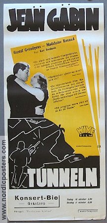 Le tunnel 1938 movie poster Jean Gabin