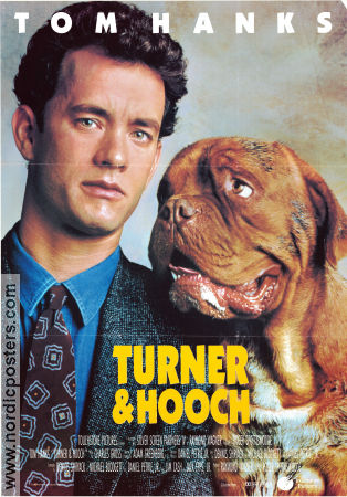 Turner and Hooch 1989 movie poster Tom Hanks Mare Winningham Craig T Nelson Roger Spottiswoode Dogs