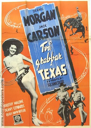 Two Guys From Texas 1949 movie poster Dennis Morgan Jack Carson Dorothy Malone