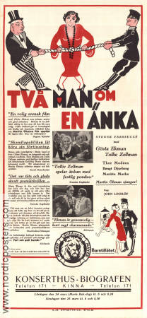 Två man om en änka 1933 movie poster Gösta Ekman Tollie Zellman Thor Modéen