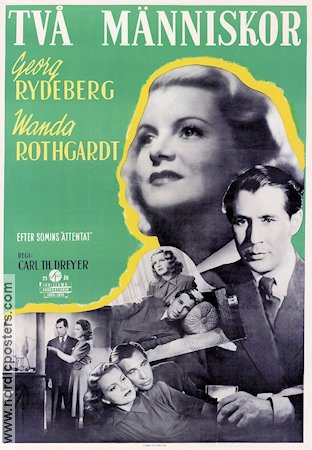 Two People 1945 movie poster Georg Rydeberg Wanda Rothgardt Carl Dreyer Denmark