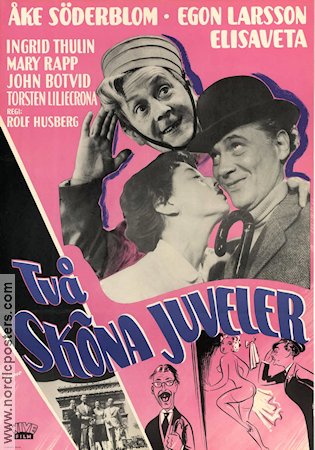 Två sköna juveler 1954 movie poster Åke Söderblom