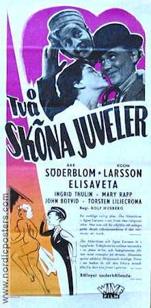 Två sköna juveler 1954 movie poster Åke Söderblom