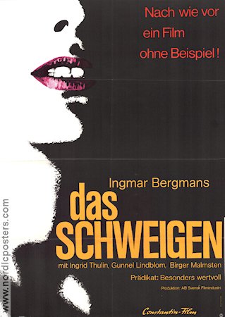 Das Schweigen 1963 movie poster Gunnel Lindblom Ingrid Thulin Birger Malmsten Ingmar Bergman