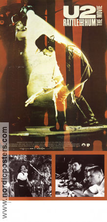 U2: Rattle and Hum 1988 movie poster Bono The Edge Adam Clayton Phil Joanou Rock and pop Documentaries