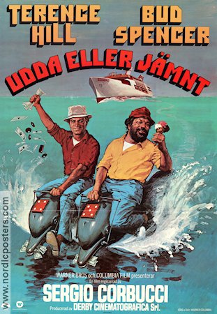 Pari e dispari 1978 movie poster Terence Hill Bud Spencer Sergio Corbucci Fish and shark Ships and navy