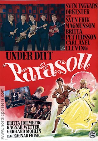 Under ditt parasoll 1968 movie poster Sven Ingvars Sven-Erik Magnusson Britta Pettersson Ragnar Frisk Rock and pop