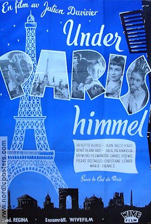 Sous le Ciel de Paris 1951 movie poster Brigitte Auber Jean Brochard René Blancard Julien Duvivier