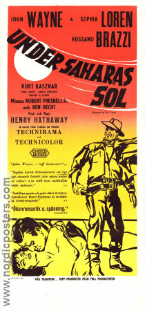 Under Saharas sol 1957 poster John Wayne Sophia Loren Rossano Brazzi Henry Hathaway Hitta mer: Africa