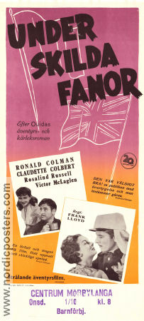 Under skilda fanor 1936 poster Ronald Colman Claudette Colbert Victor Mclaglen Frank Lloyd