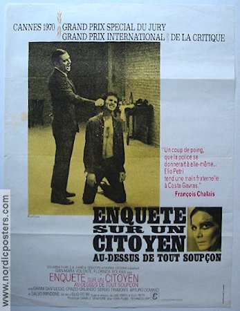 Enquete sur un citoyen 1970 movie poster Elio Petri Guns weapons