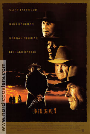 Unforgiven 1992 movie poster Gene Hackman Morgan Freeman Richard Harris Clint Eastwood