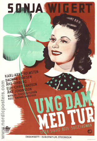 Ung dam med tur 1941 movie poster Sonja Wigert Karl-Arne Holmsten Ragnar Arvedson Eric Rohman art Find more: Large poster