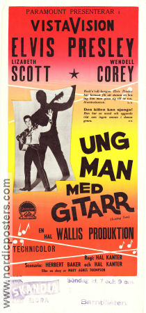 Ung man med gitarr 1957 poster Elvis Presley Lizabeth Scott Wendell Corey Hal Kanter Rock och pop