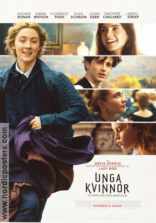 Unga kvinnor 2019 poster Saoirse Ronan Emma Watson Florence Pugh Greta Gerwig Romantik