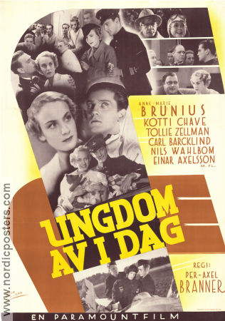 Ungdom av idag 1935 movie poster Anne-Marie Brunius Kotti Chave Tollie Zellman Carl Barcklind Nils Wahlbom Einar Axelsson Per-Axel Branner