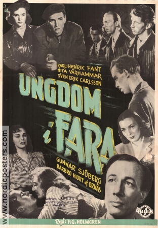 Ungdom i fara 1946 movie poster Carl-Henrik Fant Nita Värhammar Gunnar Sjöberg Per Oscarsson Per G Holmgren