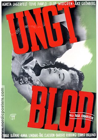 Ungt blod 1943 movie poster Hugo Björne Anna Lindahl