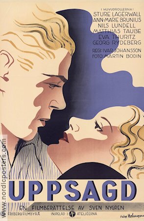 Uppsagd 1934 poster Sture Lagerwall