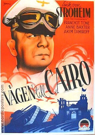 Five Graves to Cairo 1944 movie poster Erich von Stroheim Billy Wilder Eric Rohman art