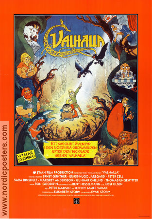 Valhalla 1987 movie poster Peter Madsen Animation Denmark Find more: Vikings