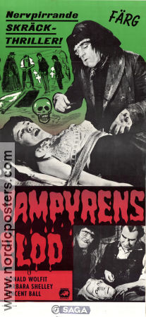 Vampyrens blod 1958 poster Donald Wolfit Barbara Shelley Henry Cass Affischkonstnär: Walter Bjorne Damer