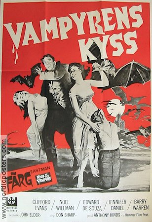 Kiss of the Vampire 1970 movie poster Clifford Evans Don Sharp