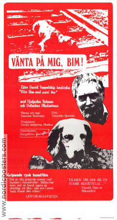 Belyy Bim Chernoe ukho 1981 movie poster Vyacheslav Tikhonov Valentina Vladimirova Mikhail Dadyko Stanislav Rostotskiy Dogs Russia