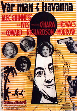 Our Man in Havanna 1960 movie poster Alec Guinness Maureen O´Hara Graham Greene Carol Reed