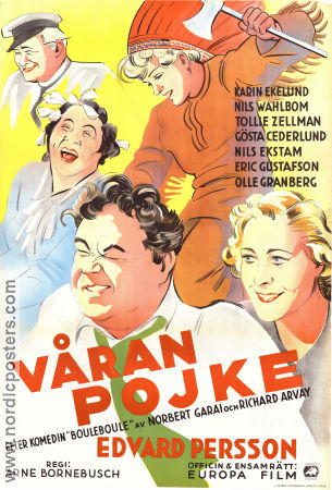 Our Boy 1936 movie poster Edvard Persson Tollie Zellman Nils Ekstam Arne Bornebusch Kids