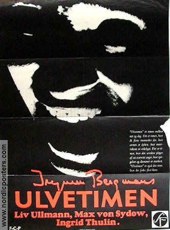 Ulvetimen 1968 movie poster Liv Ullmann Max von Sydow Ingrid Thulin Ingmar Bergman