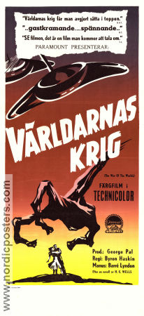 Världarnas krig 1953 poster Gene Barry Ann Robinson Les Tremayne Byron Haskin Text: H G Wells Rymdskepp