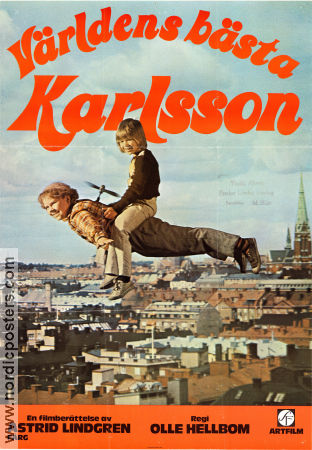 Världens bästa Karlsson 1974 movie poster Lars Söderdahl Mats Wikström Catrin Westerlund Olle Hellbom Writer: Astrid Lindgren Find more: Karlsson på taket