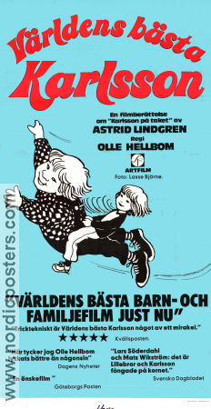 Världens bästa Karlsson 1974 movie poster Lars Söderdahl Mats Wikström Catrin Westerlund Olle Hellbom Writer: Astrid Lindgren Find more: Karlsson på taket