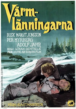 Värmlänningarna 1957 movie poster Busk Margit Jonsson Per Myrberg Adolf Jahr Göran Gentele