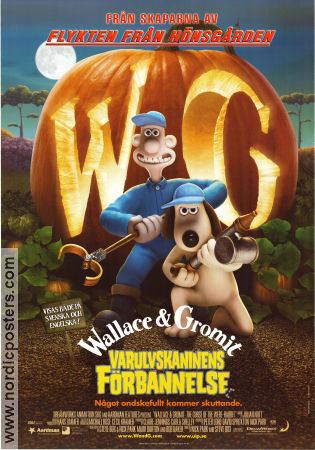 The Curse of the Were-Rabbit 2005 movie poster Peter Sallis Wallace and Gromit Nick Park Animation From TV