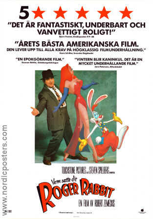 Who Framed Roger Rabbit 1988 movie poster Bob Hoskins Christopher Lloyd Joanna Cassidy Robert Zemeckis Animation