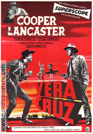 Vera Cruz 1954 movie poster Gary Cooper Burt Lancaster Denise Darcel Robert Aldrich